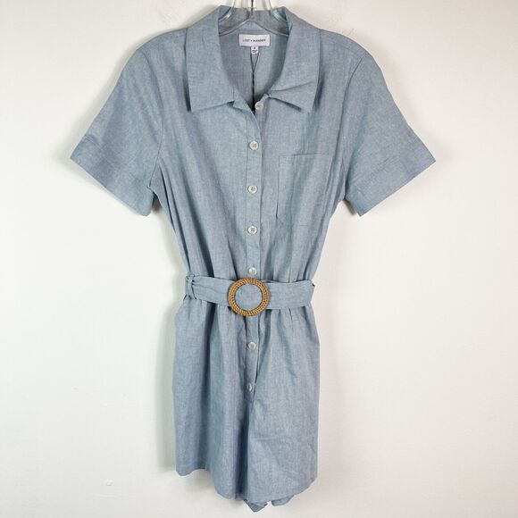 Lost + Wander NWT Blue Lagoon Belted Romper Size M - Picture 2 of 10
